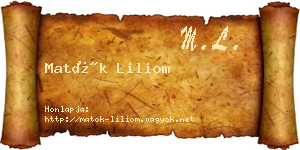 Matók Liliom névjegykártya